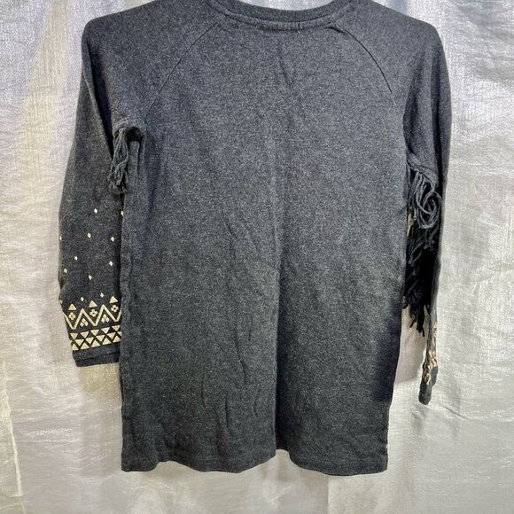 H&M Gold Accent and Gray LS Sweater Dress Girls Size 8-10Y - Picture 2 of 6